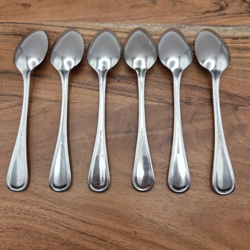 Set Of 6 Wallace Rockport Teaspoons 18/10 Stainless Steel